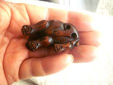 Hand carved wood netsuke - netsuke, hippo