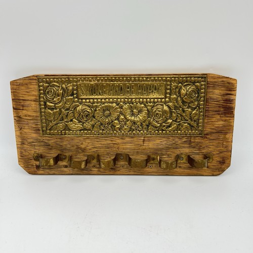 Vintage oak pipe rack - oak,
