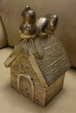 1958 Snoopy Sleeping on Dog House Peanuts Silver Money Box United Feature