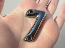 Vintage Iron House Number Sign Retro "7" Old Oily Coating 1970's 