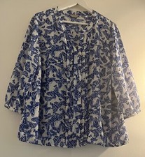 Anthology Butterfly Print Elasticated Hem Plus Size Smart Blouse Top UK22