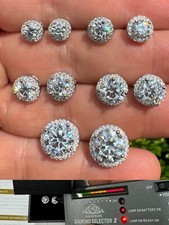 Real Moissanite Halo Stud