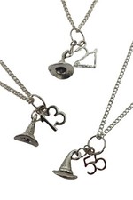 SILVER NECKLACE WITCH WIZARD HAT Anniversary Birthday Charm Gift * Huge Choice *