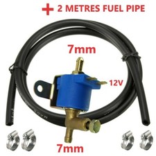 Petrol diesel fuel solenoid shut off lock off valve 12V+ 2 METERS FUEL PIPE