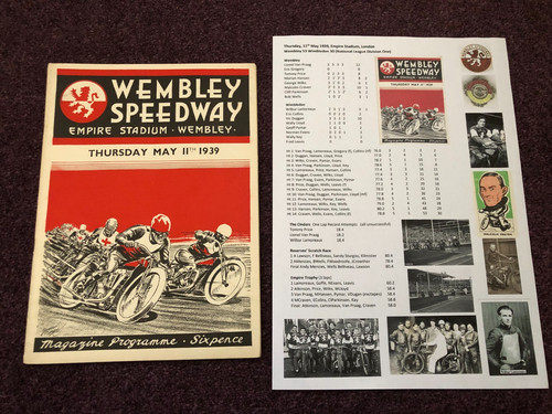Speedway programme pre - , war