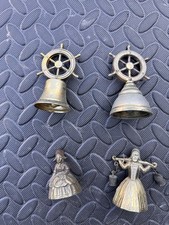 Antique Brass Bells collection ships wheel, Dutch Girl, milkmaid