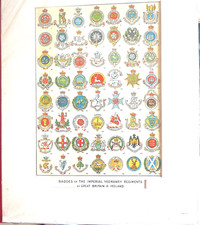 CIRCA 1919 - BADGES OF THE IMPERIAL YEOMANRY REGIMENTS - MOUNTED POSTER .