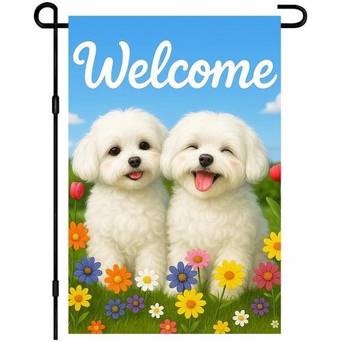 Welcome spring maltese garden - welcome,