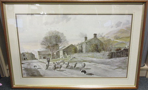 Framed print down - print,