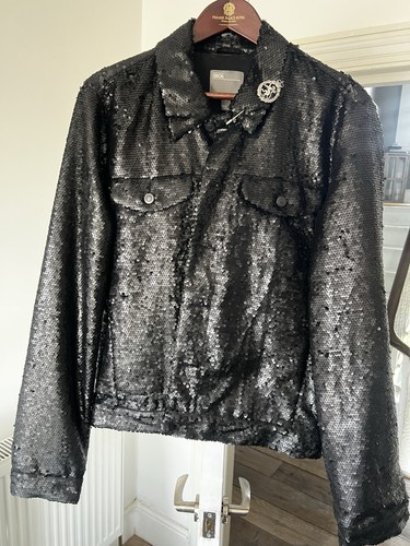 Asos black sequin paillette - black,