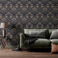 Floral Folk Damask Wallpaper
