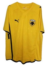 AEK Athens Home Football Shirt 2009/2010 Puma Men's Size XL 23" P-P Yellow