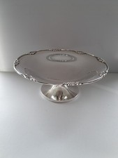Antique Silver pedestal Fruit /cake StandBirmingham 1927 Elkington & Co 439.9g