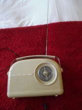 Retro Vintage Style Bush Dial Radio - Yellow / Cream - MK92NW Mains or Battery
