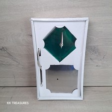 Ikea Drak Mantle Clock Green Chrome Square Face Wavy Tilt Freestanding Kite Look