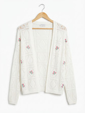 Ladies White Cardigan with