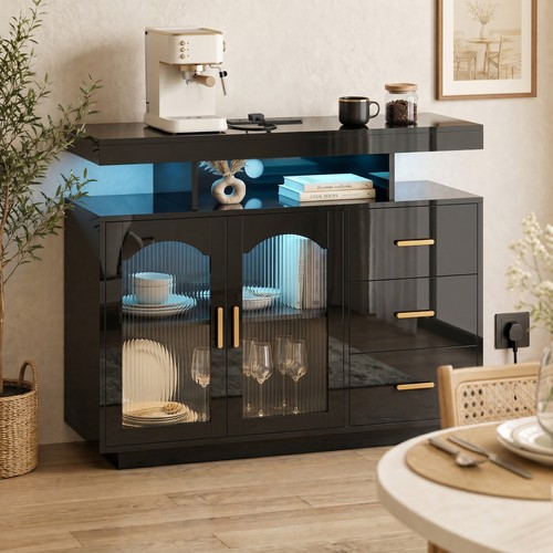 Homcom high gloss sideboard - homcom,