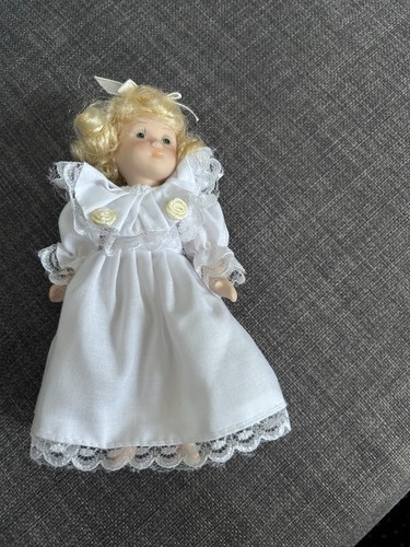 Vintage porcelain white doll - vintage,