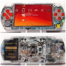 MINT Sony PSP 3000 Console - CLEAR & Red 🔴 With New Battery, Charger, Memory