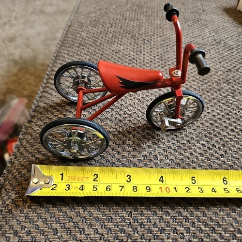 Red miniature tricycle - miniature, metal