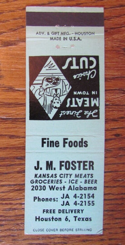 Foster matchbook cover - matchbook,