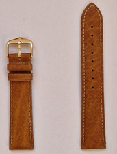 Hirsch  Camel Grain No Allergy Watch Strap Honey/Tan/Black Gold Coloured Buckle