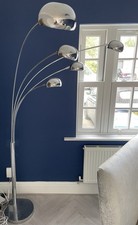 Floor Lamp Chrome Arched With 5 Heads/Lights
