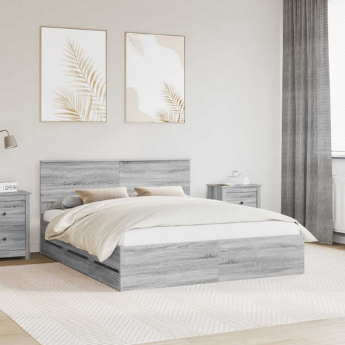 Bed frame 160x200cm grey - frame,