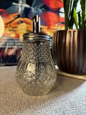 Vintage Original Pressed Glass Sugar Pourer Retro Kitchenalia Cafe Diner 15cmx H