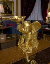 Gold Elephant Candle Holder
