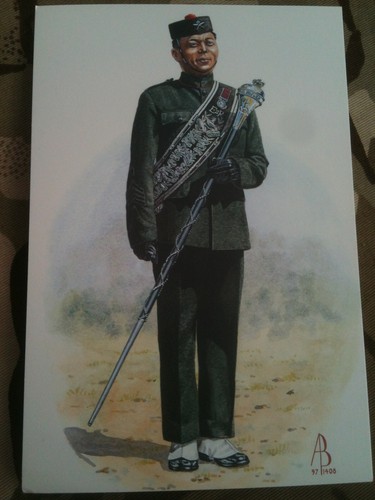 Military postcard drum major - postcard,