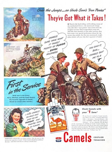 1944 camel cigarettes vintage - cigarettes,