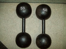 vtg 50lb GLOBE DUMBBELLS