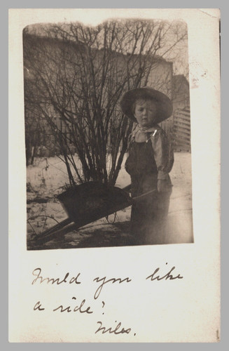 Child posing with wheelbarrow - child,