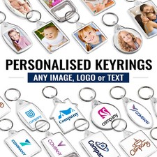 Personalised Printed Custom Keyring Photo Key Fobs Keychain Promotional Keyrings