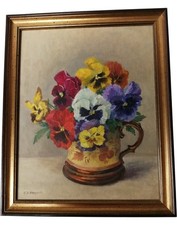 Framed Floral Painting by C D