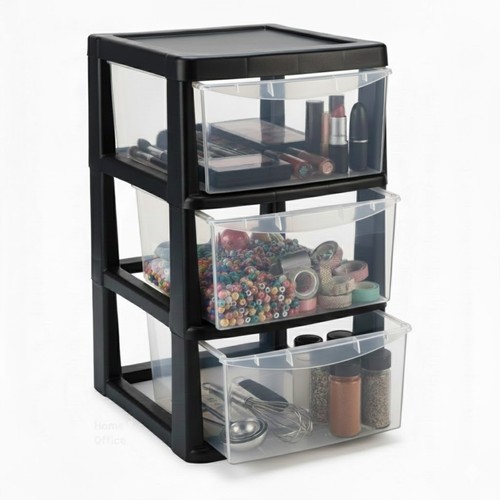 Large clear plastic drawer - clear,