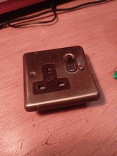 1 Vintage MK Single Brass Socket Switched