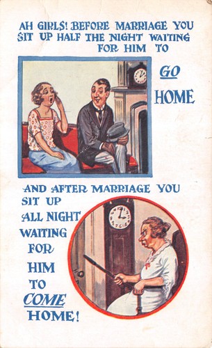 Old comic postcard - , courting