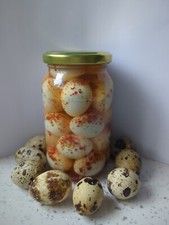 Free To Fly' British Pickled Sweet Chilli 🌶Quail Eggs 370ml Jar🫙homemade Deli
