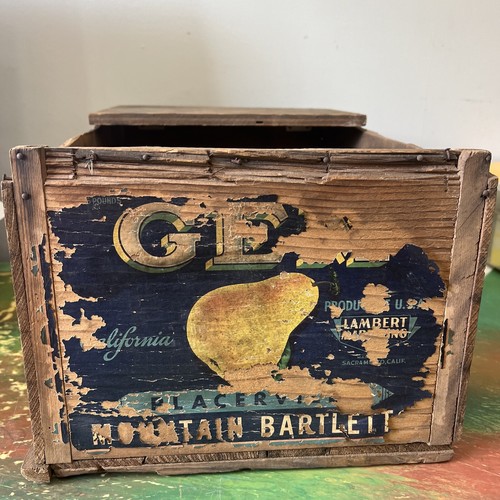 Vintage wooden fruit crate - vintage,