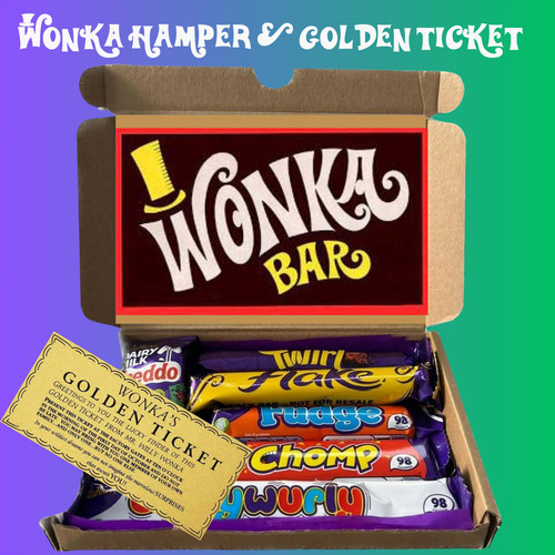 Wonka bar themed golden - wonka,
