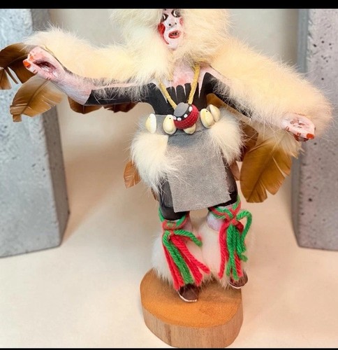 Carved wood kachina doll with - carved,