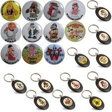 WOMBLES of Wimbledon, 50mm Badges, 50mm Fridge Magnets, Double Sided Key Rings