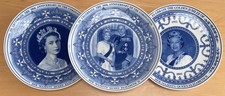 3 x Wedgewood Royal Mail Queen Elizabeth II Commemorative Plates Inc Coronation