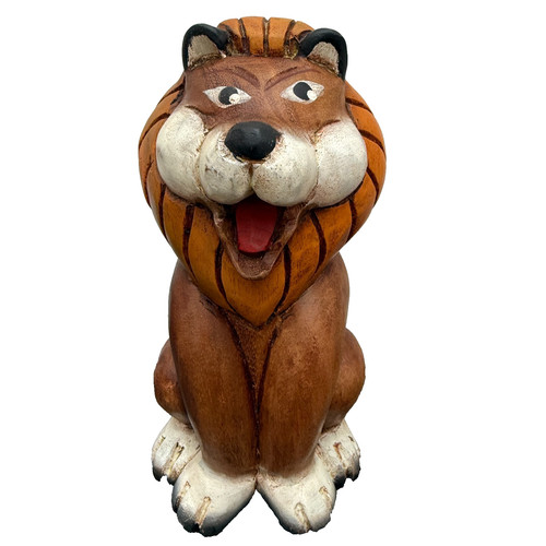 Hand carved wooden lion - carved,