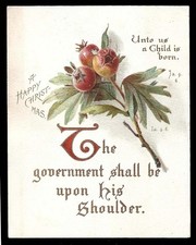 K09 - VICTORIAN RELIGIOUS SCRIPTURE PSALMS MOTTO CHRISTMAS CARD