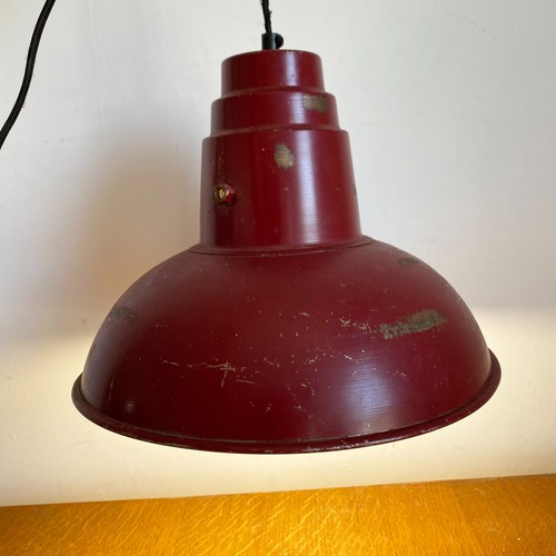 Vintage large burgundy enamel - burgundy,