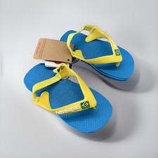 Kids Havaianas Flip Flops Sandals Brazil Yellow Blue Size 1-2 Years EUR 22