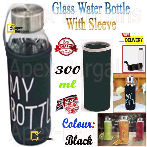 Glass water bottle sleeve - glass,